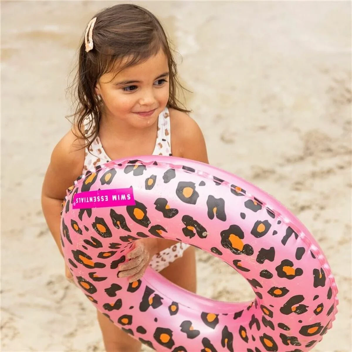Flotador Hinchable Swim Essentials Leopard Rosa claro