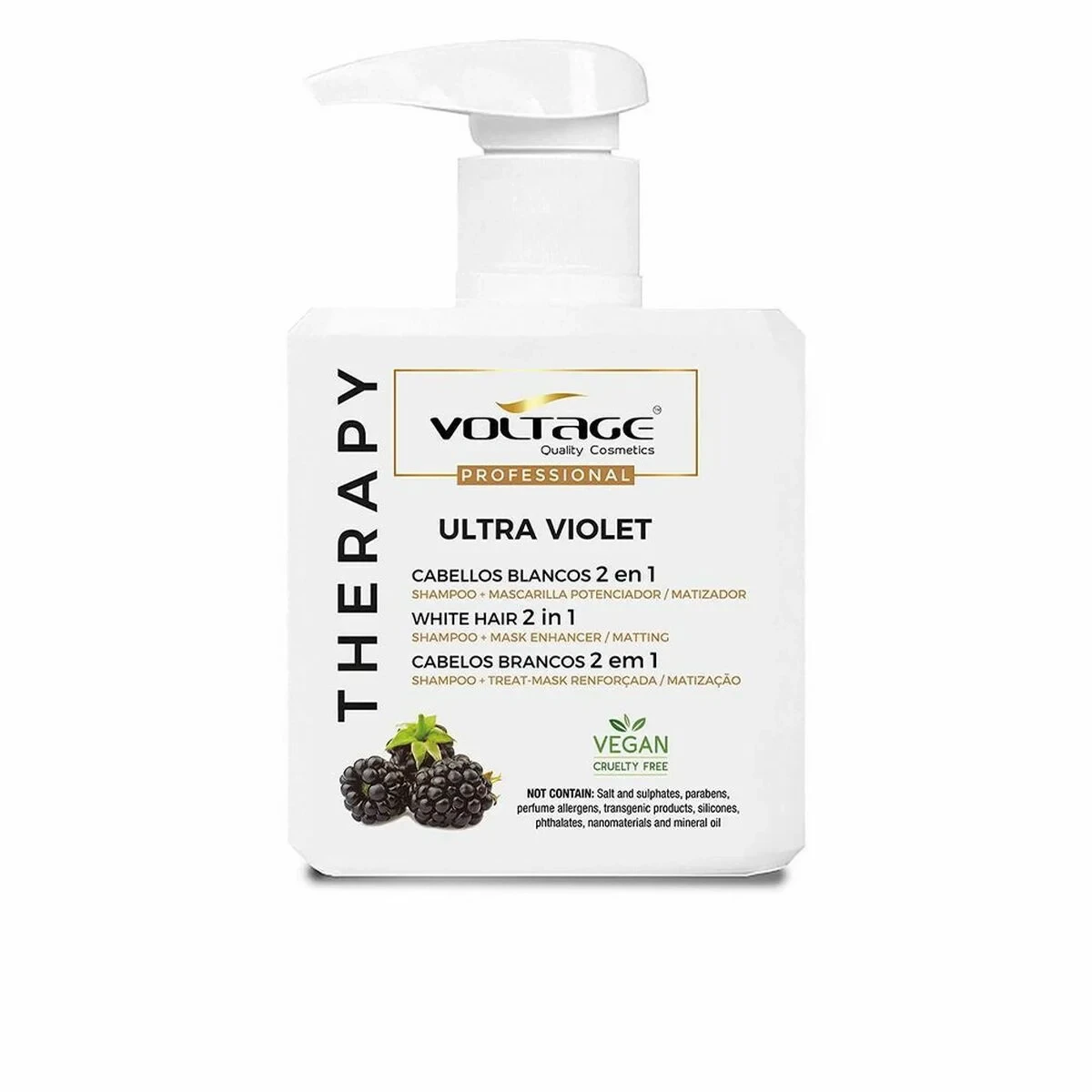 Champú para Cabellos Rubios o Canosos Voltage Therapy Ultra Violet 2 en 1 500 ml