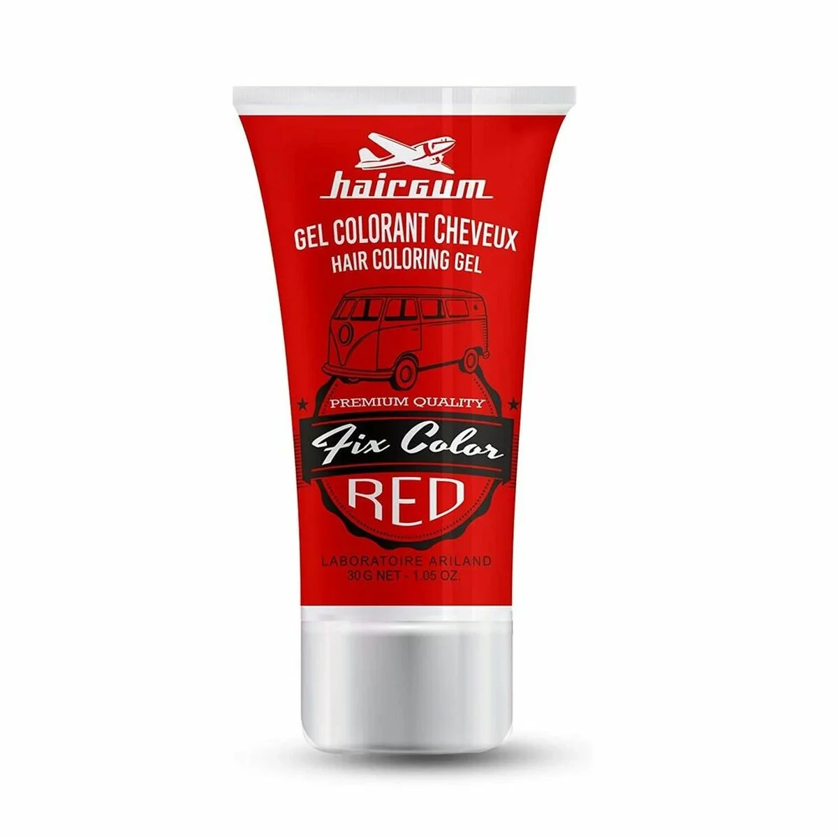 Coloración No Permanente Hairgum Fix Color Rojo Gel Fijador (30 ml)