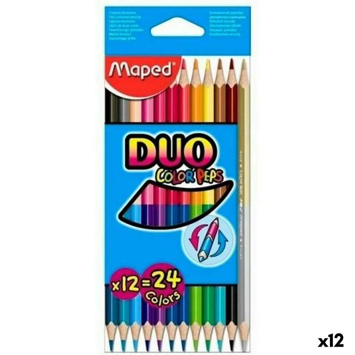 Lápices de colores Maped Duo Color' Peps	 Multicolor 12 Piezas Doble punta (12 Unidades)