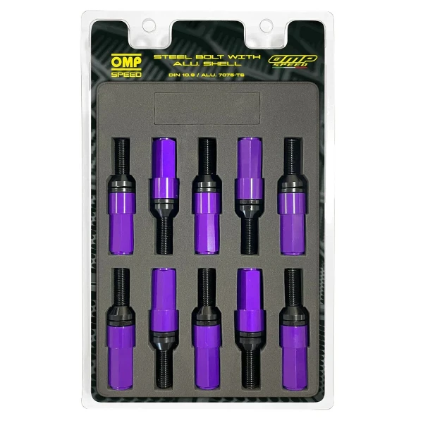 Kit de tornillos OMP OMPS09971211 28 mm Morado M12 x 1,25