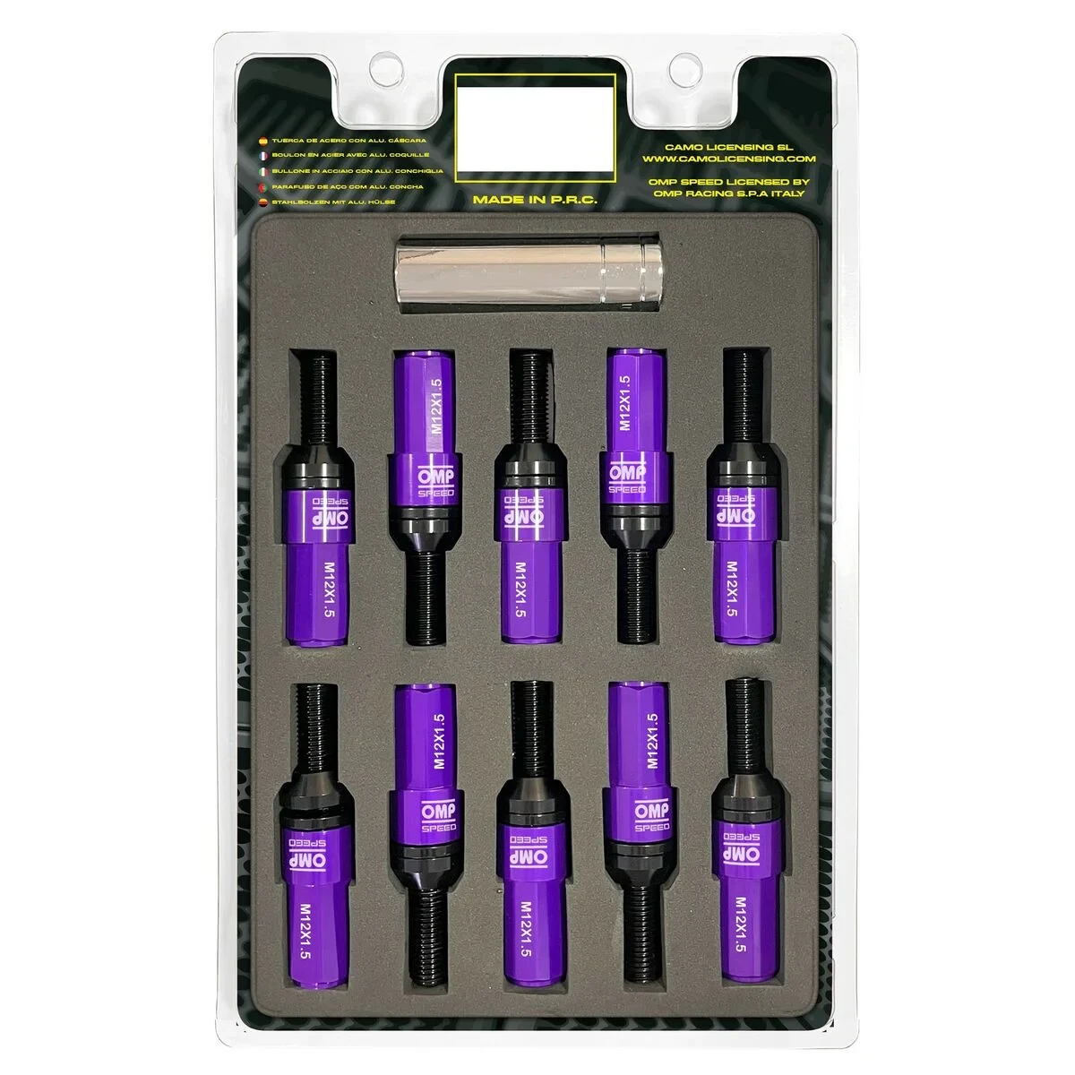 Kit de tornillos OMP OMPS09981211 28 mm Morado M12 x 1,50