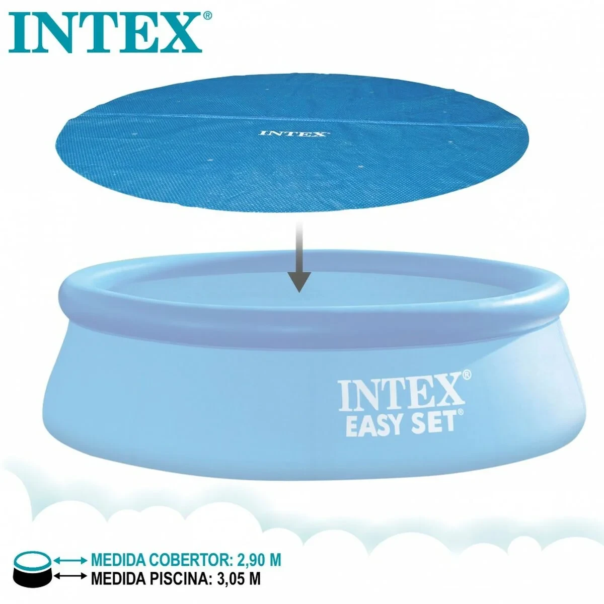 Cubrepiscinas Intex 29021 EASY SET/METAL FRAME Azul Ø 305 cm 290 x 290 cm