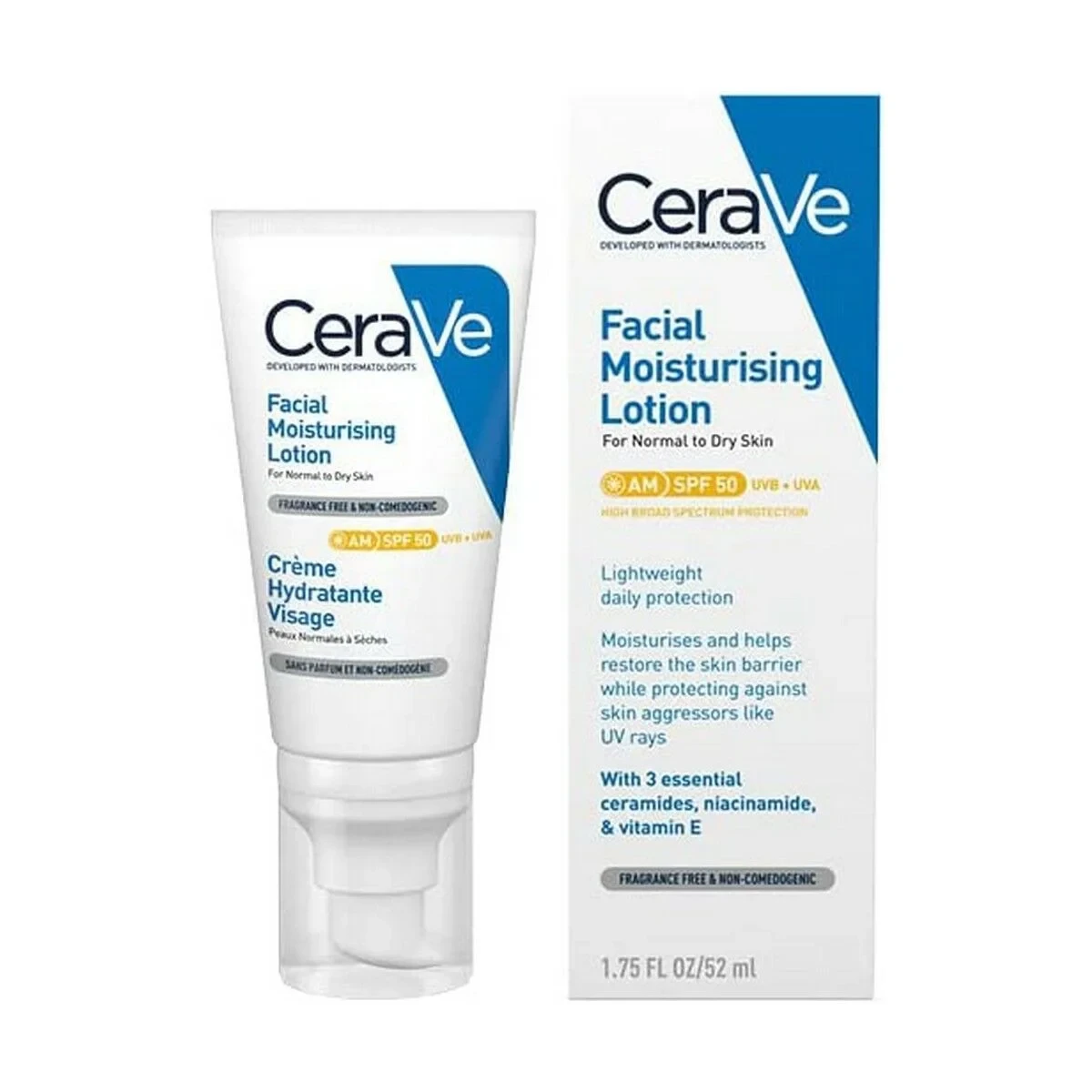 Protector Solar CeraVe Facial Moisturising Lotion Spf 50 52 ml