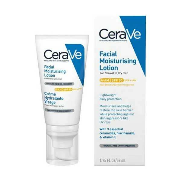 Protector Solar CeraVe Facial Moisturising Lotion Spf 50 52 ml