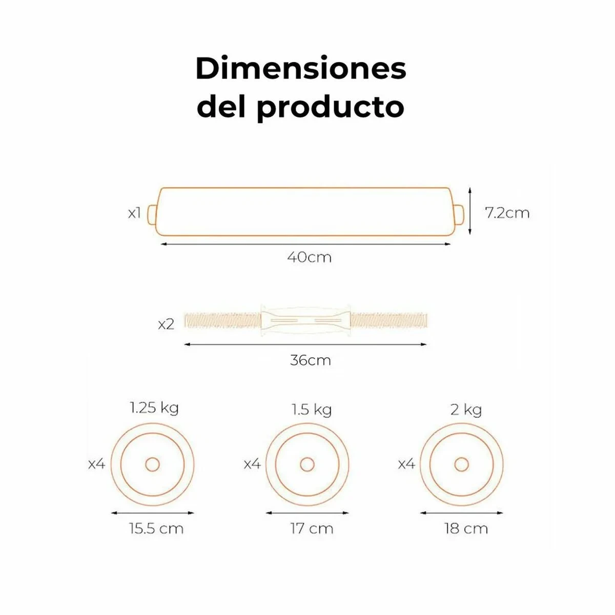 Mancuernas Xiaomi 20 kg 20 kg Negro