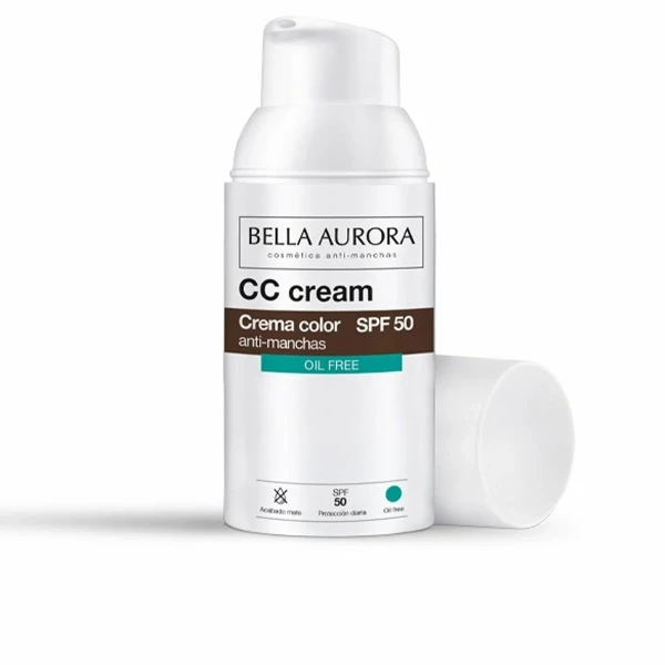 Crema Hidratante CC Cream Bella Aurora Spf 50 Sin aceite (30 ml)