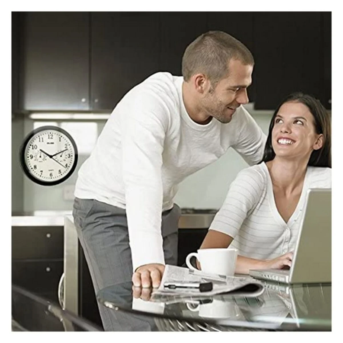 Reloj de Pared ELBE RP-1005-N Blanco/Negro