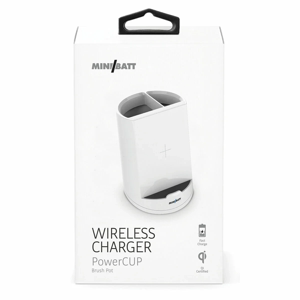 Cargador Inalámbrico con Soporte para Móviles MiniBatt PowerCUP Lapicero Blanco