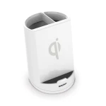 Cargador Inalámbrico con Soporte para Móviles MiniBatt PowerCUP Lapicero Blanco
