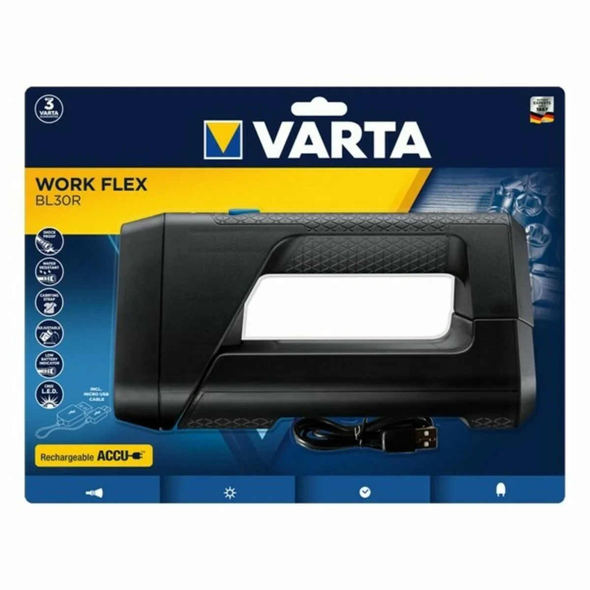 Linterna Varta Work Flex 600 lm Negro