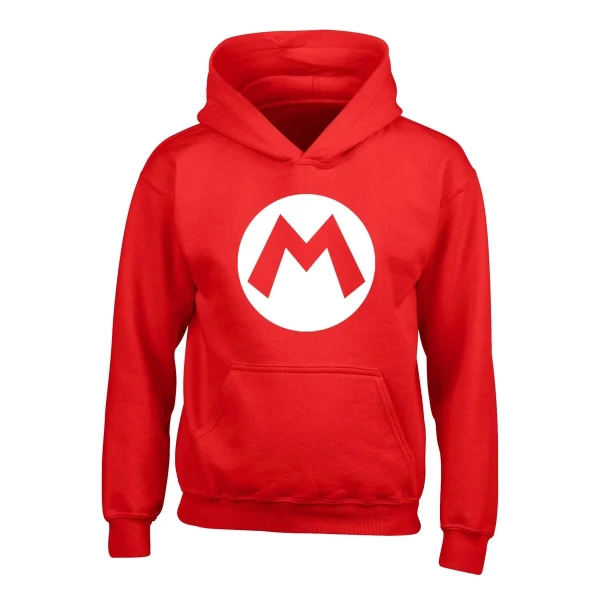 Sudadera con Capucha Unisex Super Mario Badge Rojo