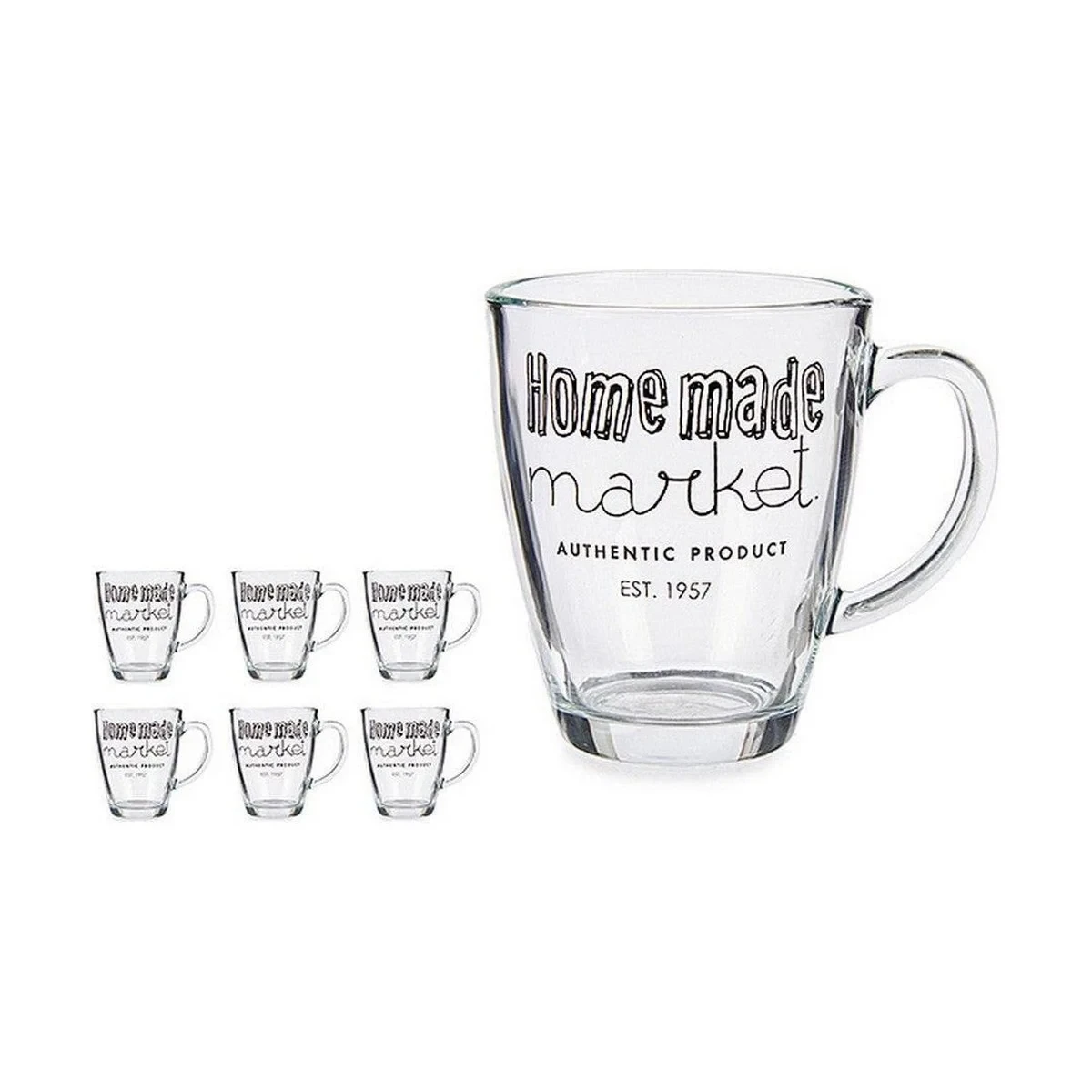 Taza Mug Vivalto Market Transparente 320 ml (6 Unidades)