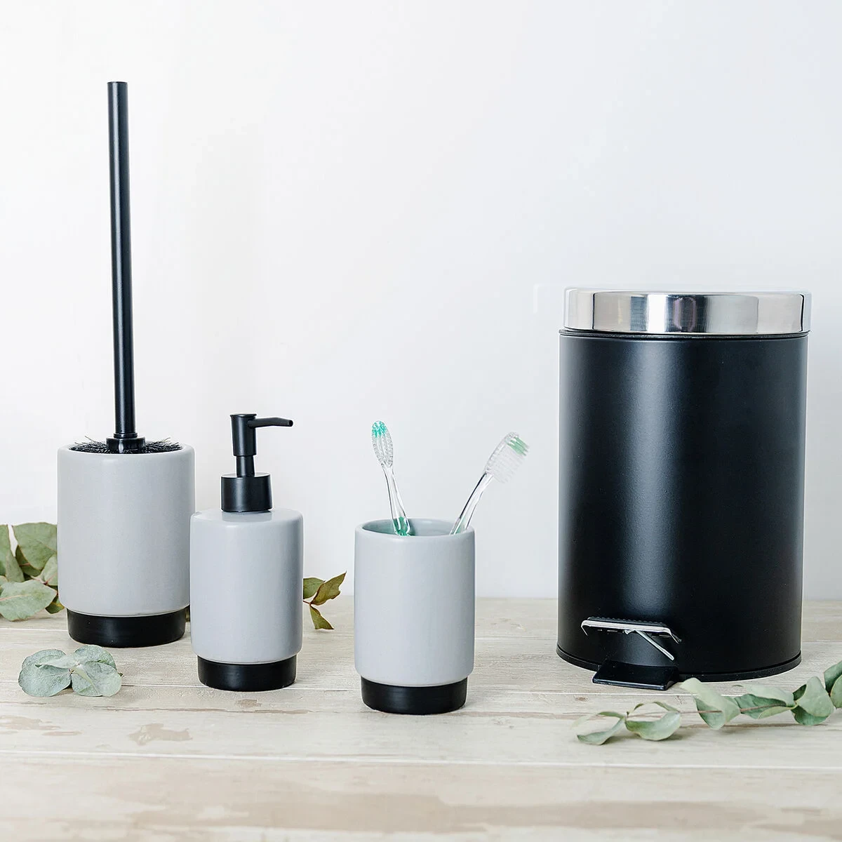 Dispensador de Jabón Quid Cabinet Gris Cerámica