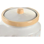 Bote DKD Home Decor 15 x 15 x 21 cm Blanco Amarillo Dolomita Shabby Chic