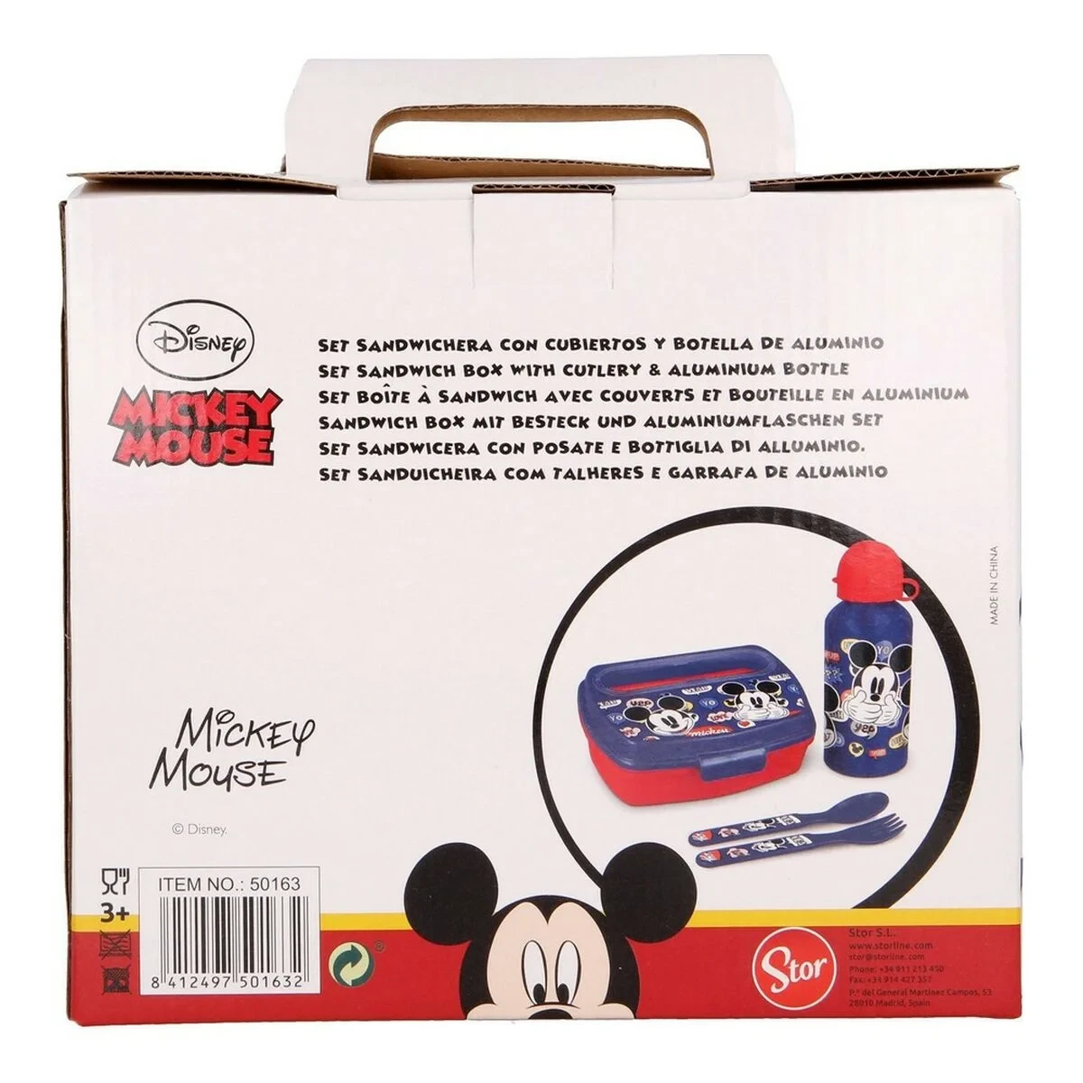 Set de Menaje Infantil Mickey Mouse Happy smiles 21 x 18 x 7 cm Rojo Azul