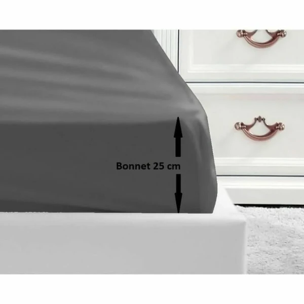 Sábana Bajera Ajustable Lovely Home Gris Gris oscuro 180 x 200 180 x 200 cm