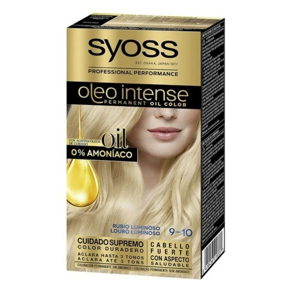 Tinte Permanente   Syoss Olio Intense Sin amoniaco Nº 9,10 Rubio Luminoso
