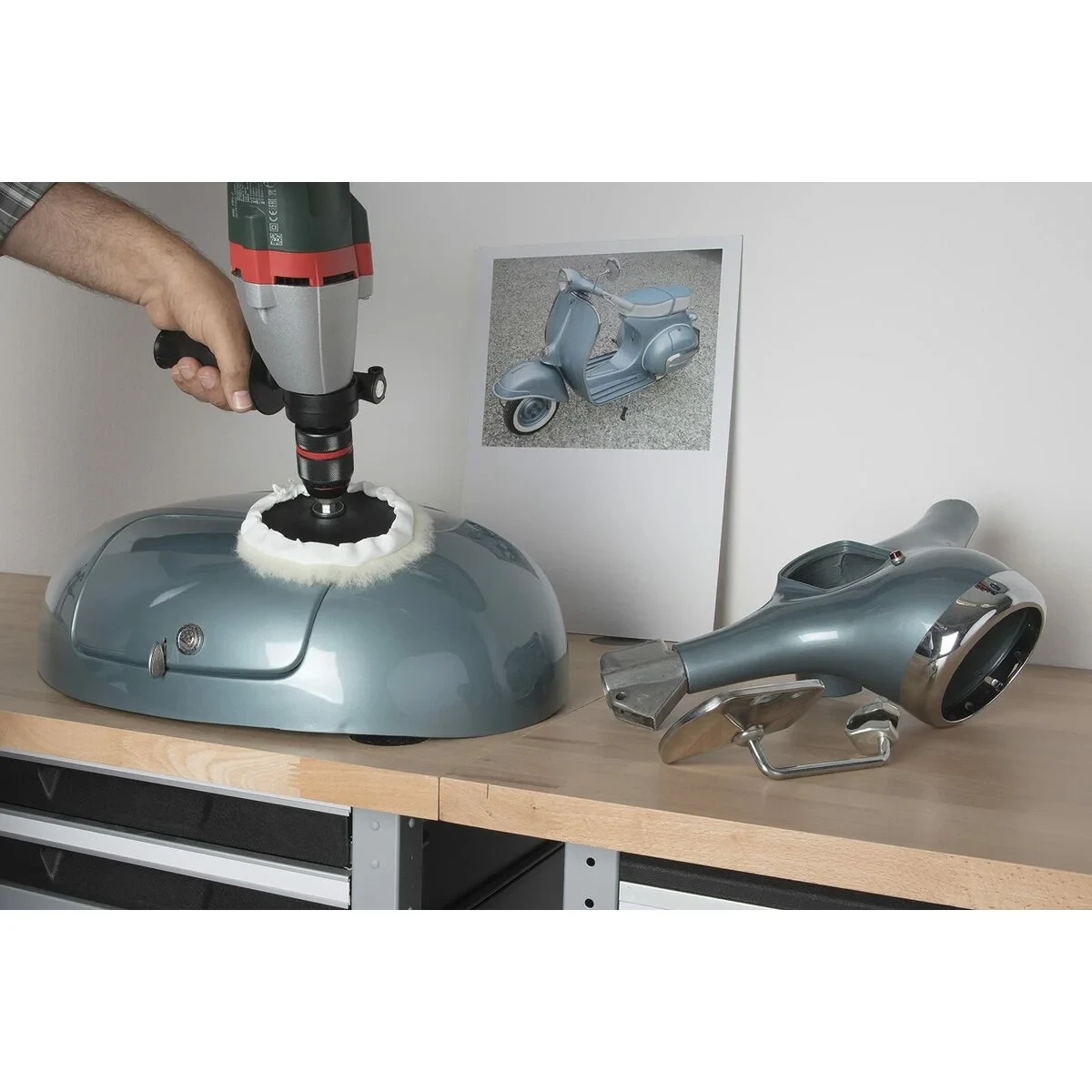 Esponja de Pulir Wolfcraft 2025000 Cabezales intercambiables Disco de Pulido