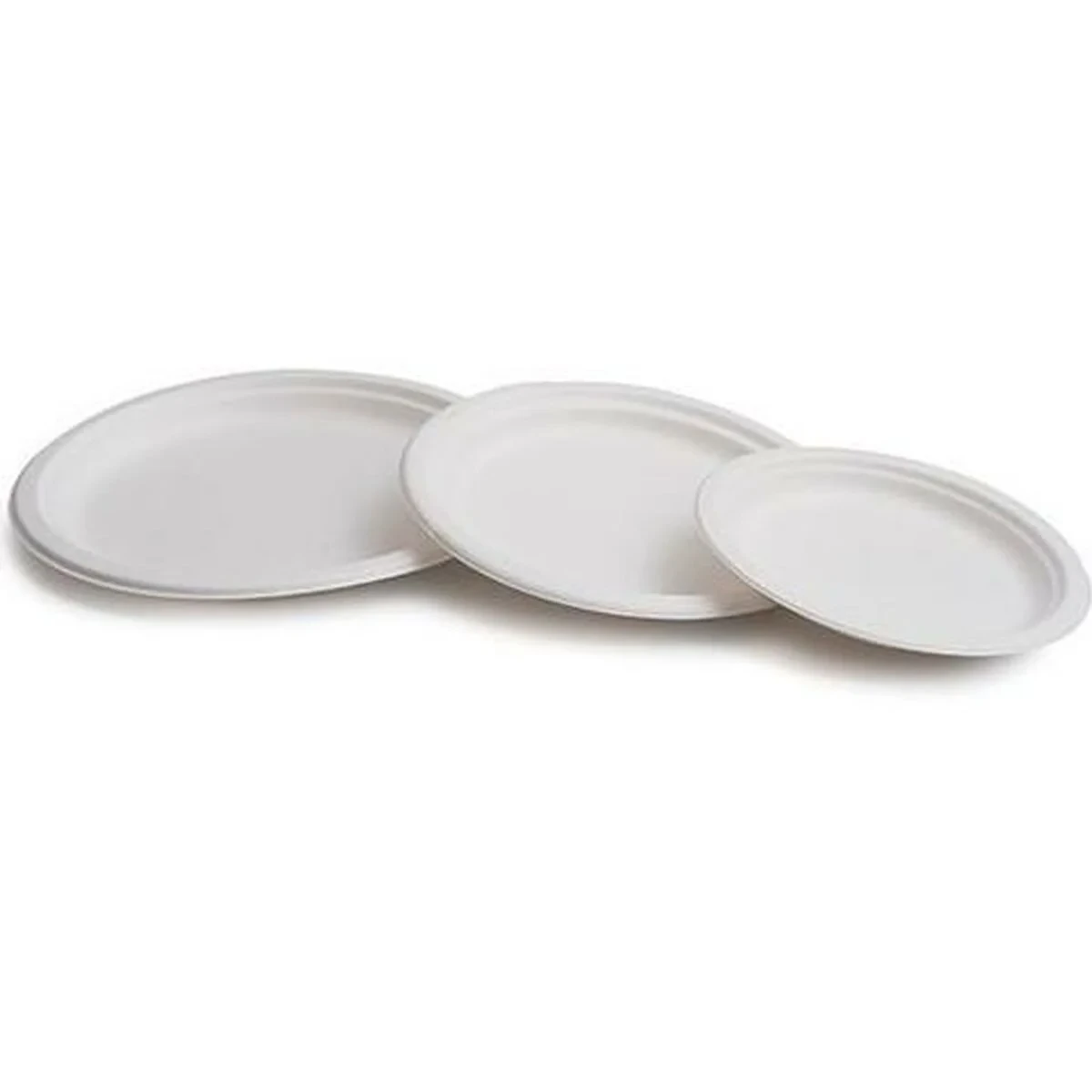 Plato Desechable Blanco Biodegradable ø 22,5 cm