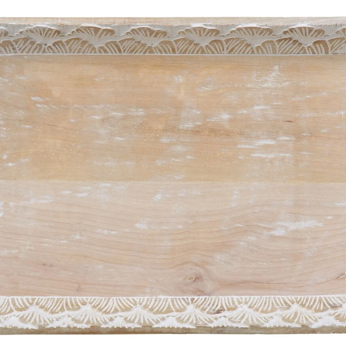 Bandeja de Aperitivos 45,5 x 30,5 x 5,5 cm Blanco Madera de mango (2 Unidades)