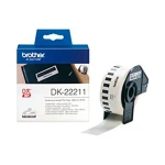 Cinta de Película Continua Brother DK22211 29 mm Negro Negro/Blanco Blanco
