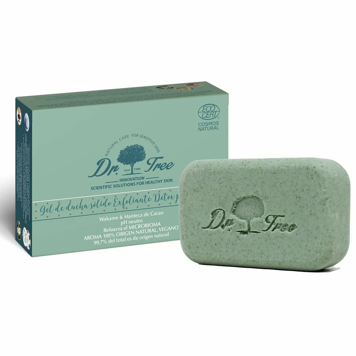 Gel Sólido Dr. Tree Gel De Ducha Sólido Piel Sensible Exfoliante 120 g (Hidratante) (Calmante) (Refrescante)