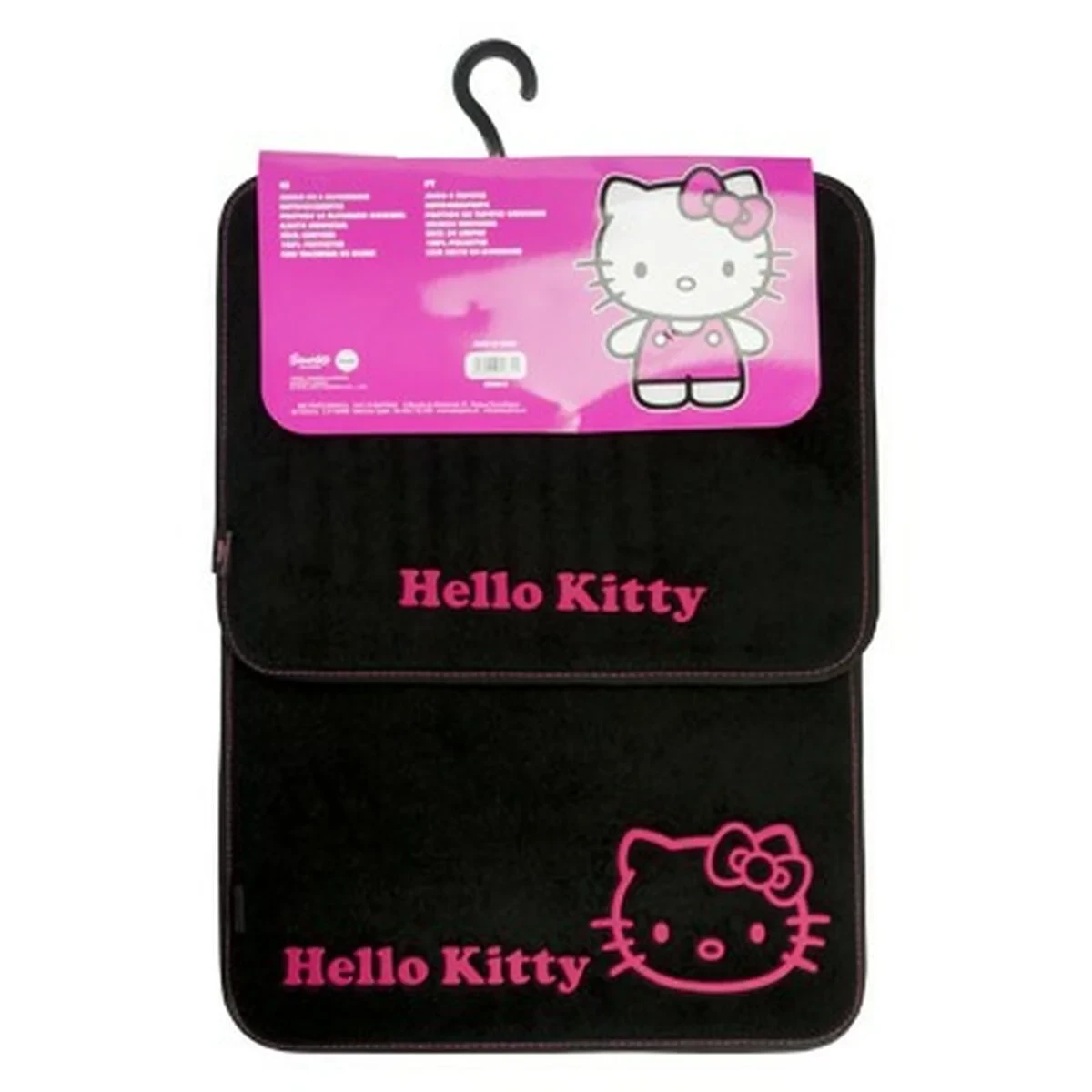 Set de Alfombrillas para Coche Hello Kitty Negro Rosa (4 pcs)