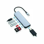 Hub USB Conceptronic 6 en 1 Gris Aluminio
