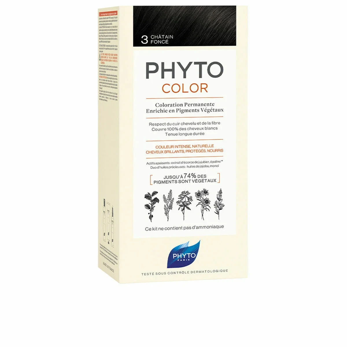 Coloración Permanente PHYTO PhytoColor 3-castaño oscuro Sin amoniaco