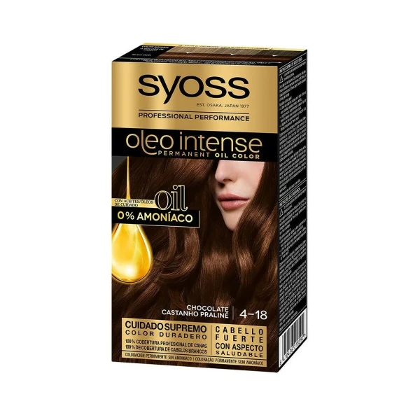 Tinte Permanente   Syoss Olio Intense Sin amoniaco Nº 4,18 Chocolate