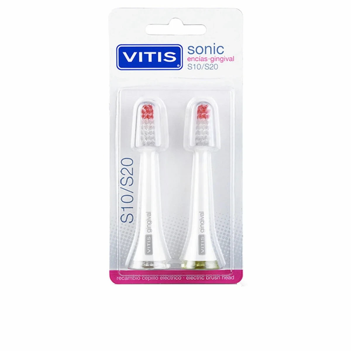 Recambio para Cepillo de Dientes Eléctrico Vitis Sonic S10/S20 Gingival 2 Unidades