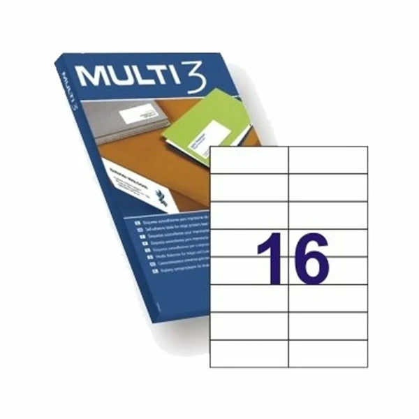 Etiquetas para Impresora MULTI 3 4708 Blanco Recto 100 Hojas 105 x 37 mm 105 x 37mm