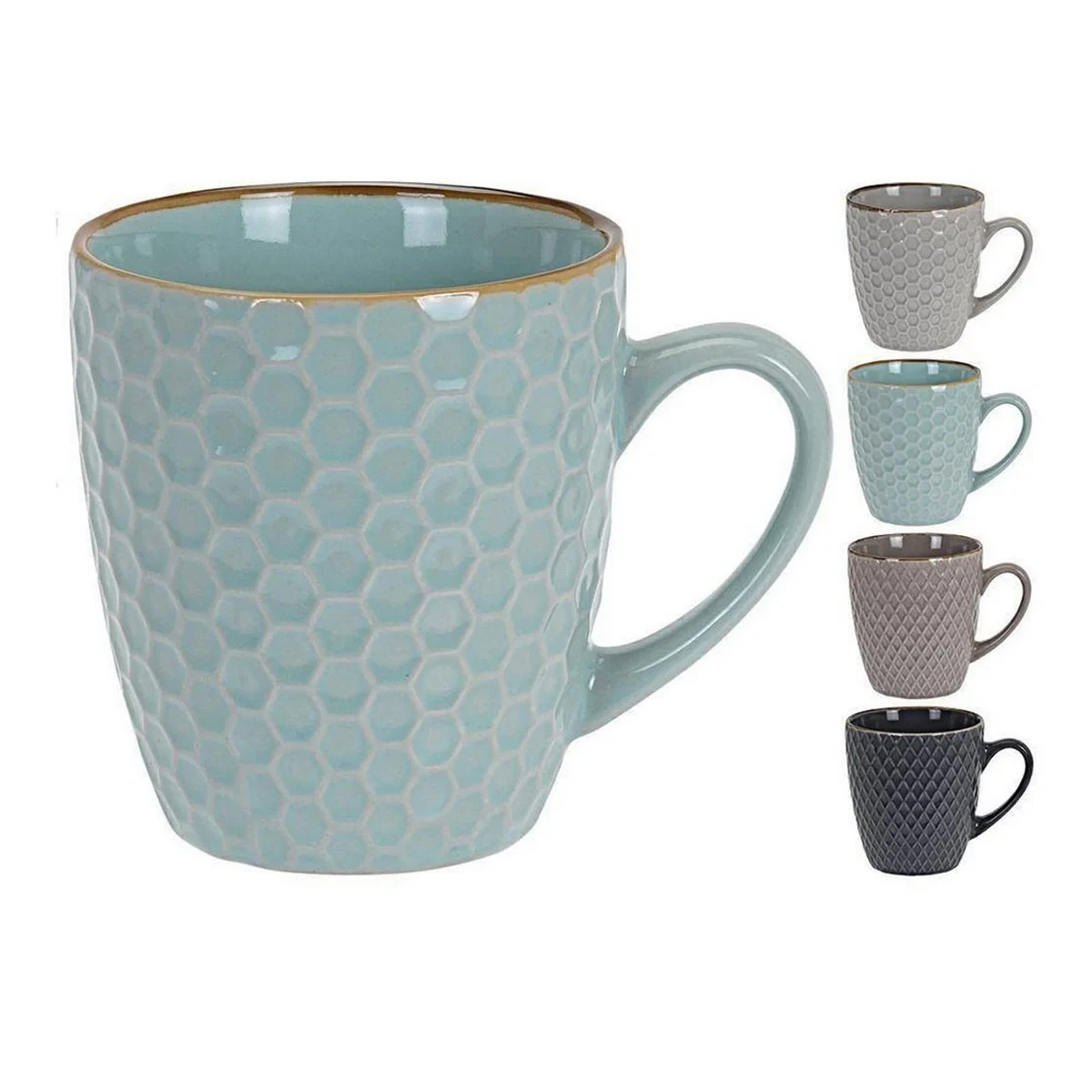 Juego de Tazas de Café Excellent Houseware Gres 300 ml Geométrico