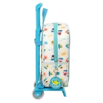Mochila Escolar con Ruedas Baby Shark Surfing Azul Blanco 22 x 27 x 10 cm