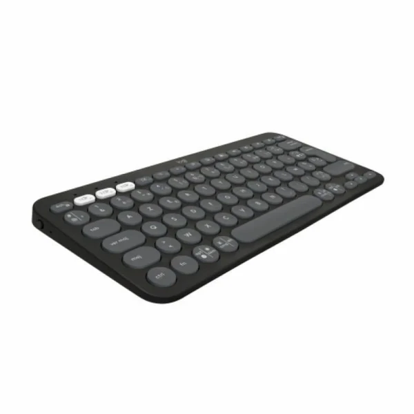 Teclado Bluetooth con Soporte para Tablet Logitech K380 Francés Gris Grafito Gris oscuro AZERTY