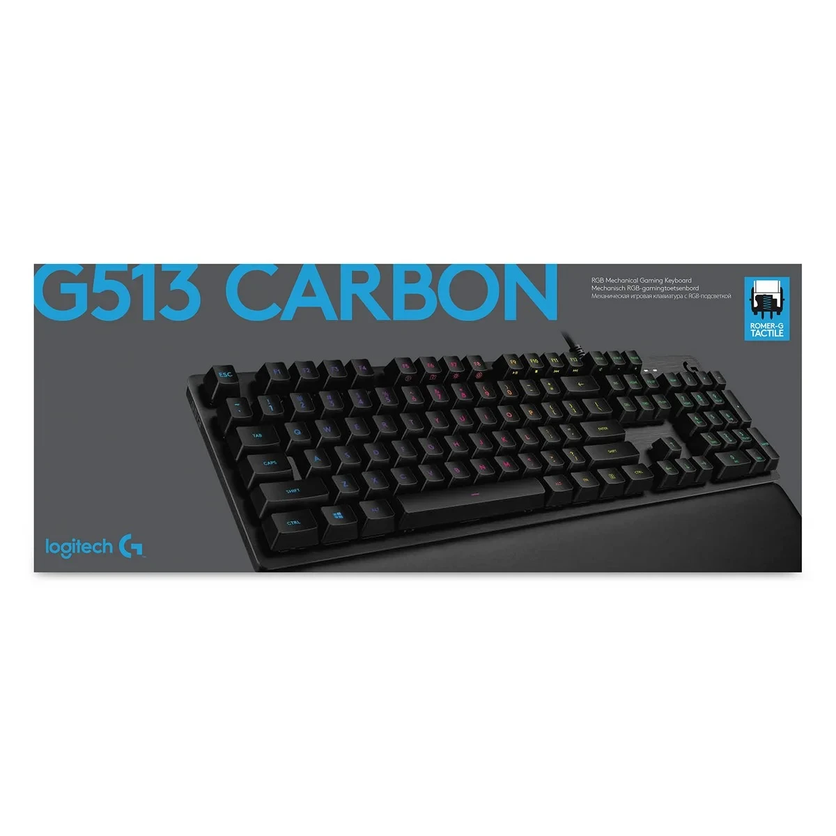 Teclado Bluetooth con Soporte para Tablet Logitech G513 CARBON LIGHTSYNC RGB Mechanical Gaming Keyboard, GX Brown Francés AZERTY