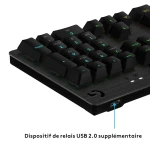 Teclado Bluetooth con Soporte para Tablet Logitech G513 CARBON LIGHTSYNC RGB Mechanical Gaming Keyboard, GX Brown Francés AZERTY