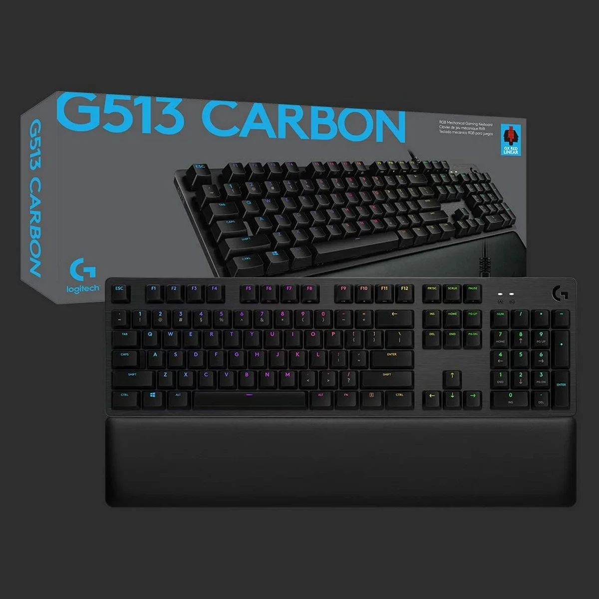 Teclado Bluetooth con Soporte para Tablet Logitech G513 CARBON LIGHTSYNC RGB Mechanical Gaming Keyboard, GX Brown Francés AZERTY