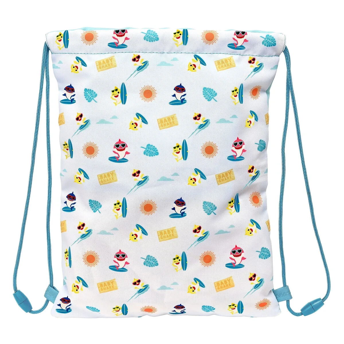 Bolsa Mochila con Cuerdas Baby Shark Surfing Azul Blanco 26 x 34 x 1 cm