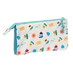 Portatodo Doble Baby Shark Surfing Azul Blanco 22 x 12 x 3 cm