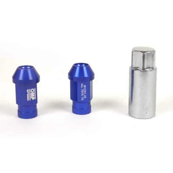 Set Tuercas OMP 7075 40 mm M14 x 1,50 20 uds Azul