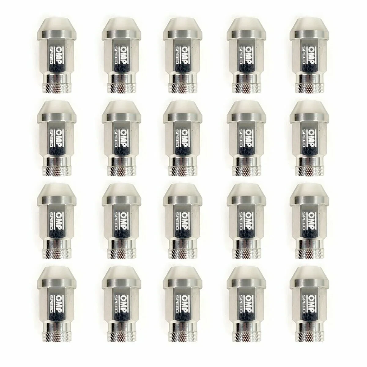 Set Tuercas OMP 7075 40 mm M12 x 1,50 20 uds Plata