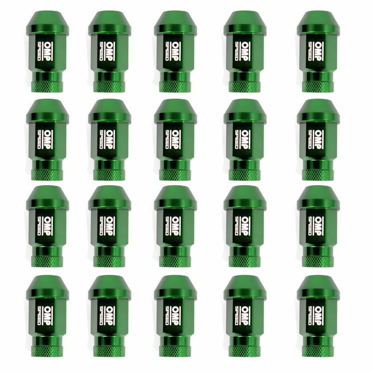 Set Tuercas OMP 7075 40 mm M14 x 1,50 20 uds Verde