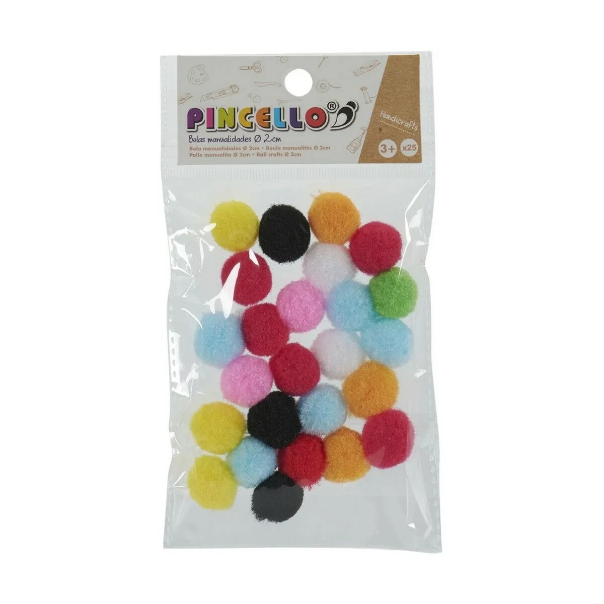 Material para Manualidades Pincello Bolas Multicolor Ø 2 cm 12 Unidades