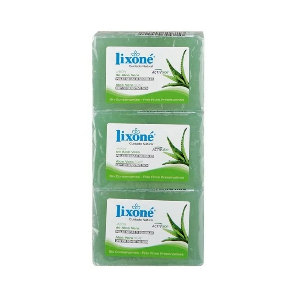 Pastilla de Jabón de Glicerina Natural Aloe Vera Lixoné (3 uds)