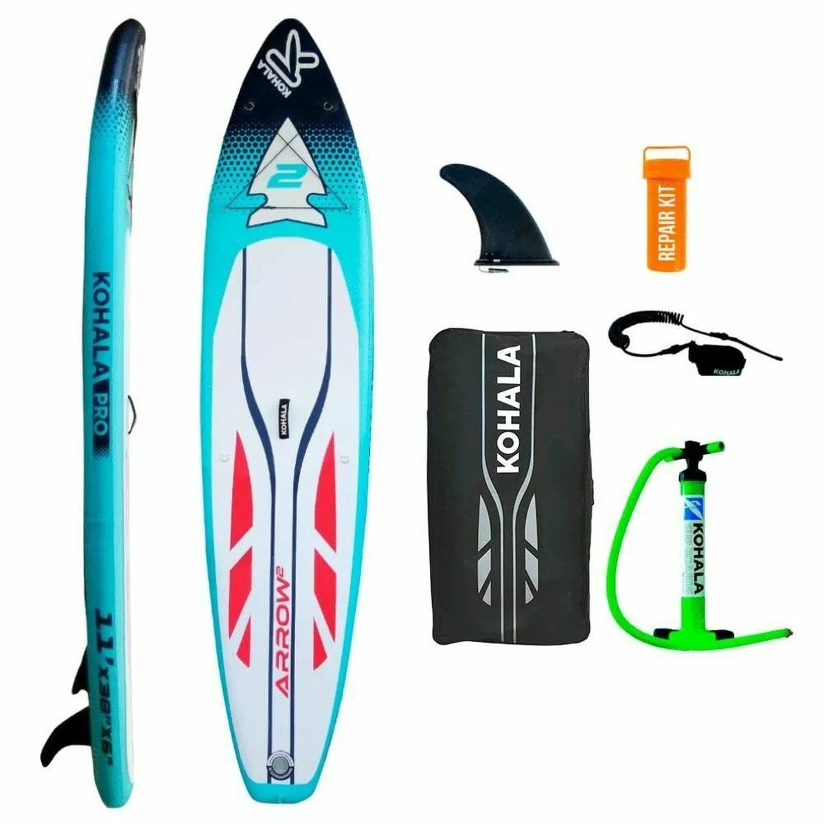 Tabla de Paddle Surf Hinchable con Accesorios Kohala Arrow 2 Azul ( 335 x 75 x 15  cm)