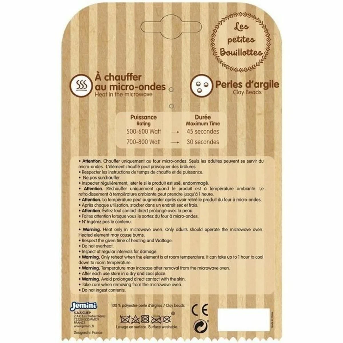 Bolsa de Agua Caliente Jemini Oso Panda