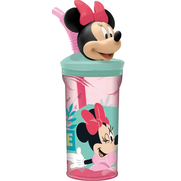 Vaso con Pajita Minnie Mouse CZ11337 3D Rosa