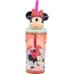 Vaso con Pajita Minnie Mouse CZ11337 3D Rosa